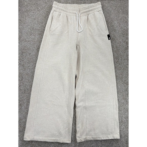 adidas Pants - Adidas Studio Lounge Wide Leg Pull On Fleece Pant Womens XL Natural Cream HE3127
